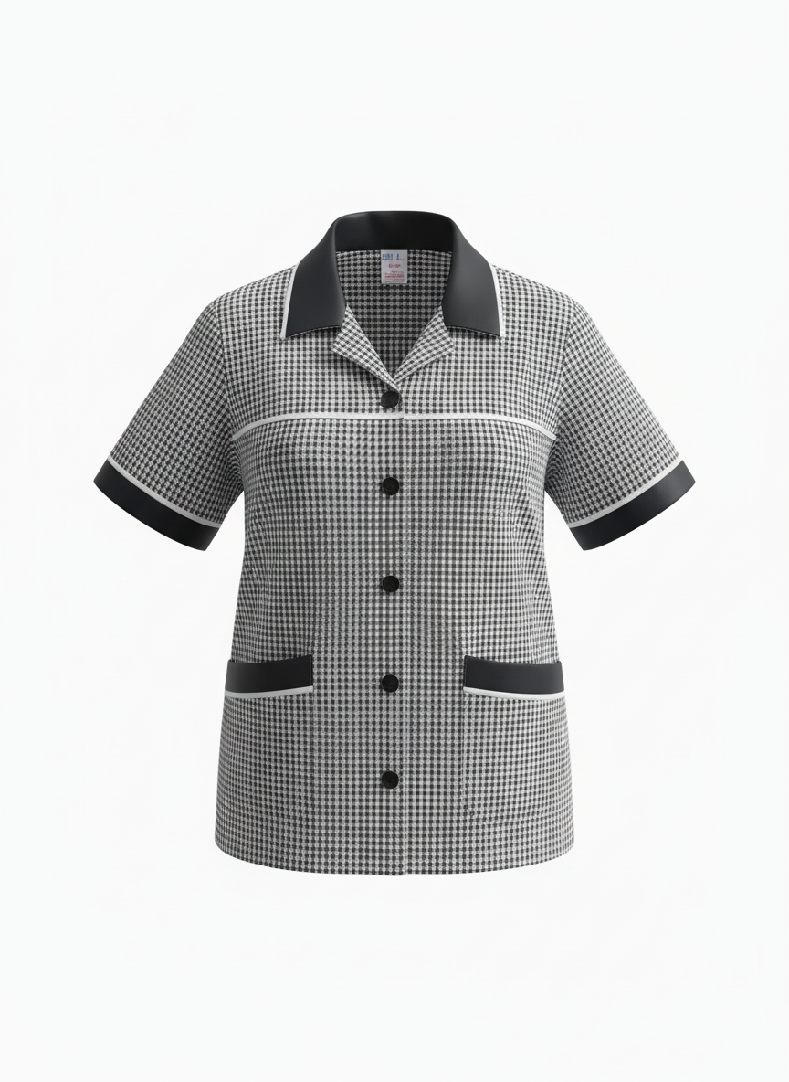 Monochrome Squared Maid Set (3 Pcs)
