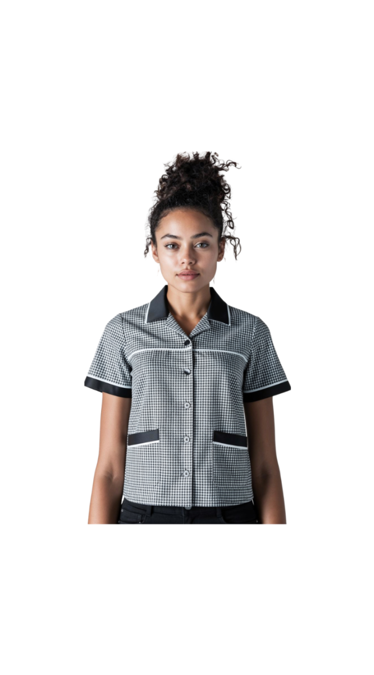Monochrome Squared Maid Set (3 Pcs)