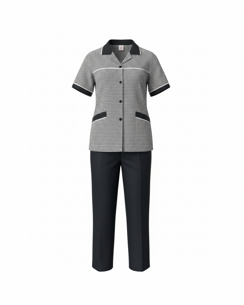 Monochrome Squared Maid Set (3 Pcs)