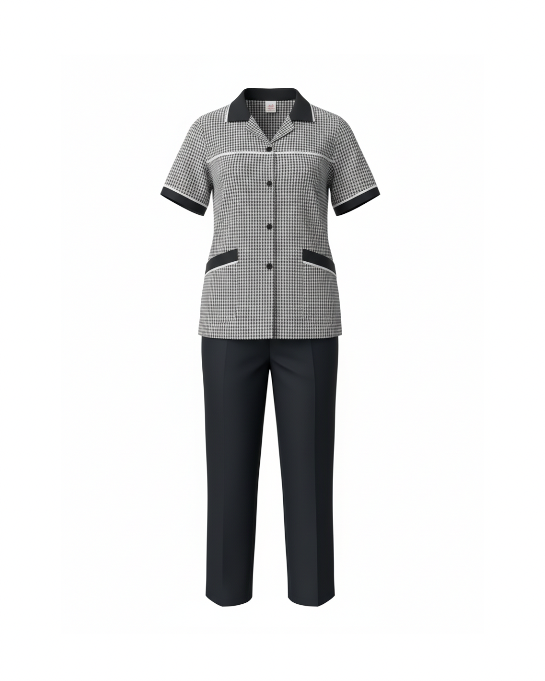 Monochrome Squared Maid Set (3 Pcs)