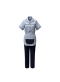 Blue Squared Contrast Maid Set (3 Pcs)