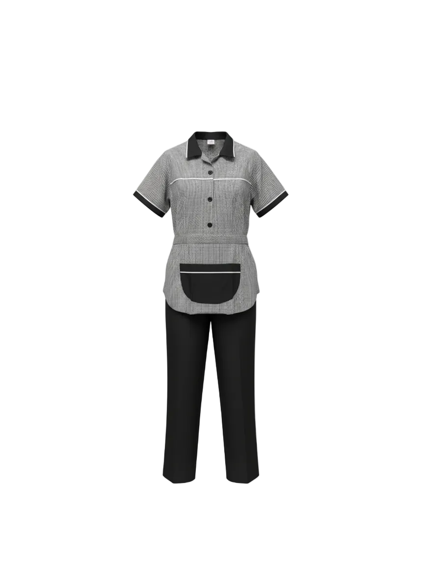 Monochrome Squared Maid Set (3 Pcs)